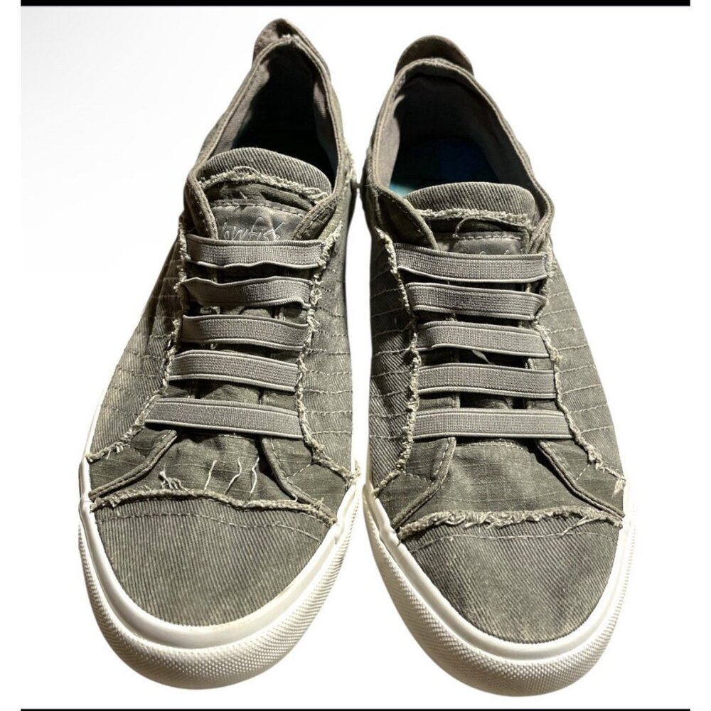 Blowfish Malibu Ladies Sneakers slip on Pullover Old Gray 100%Cotton Size 9